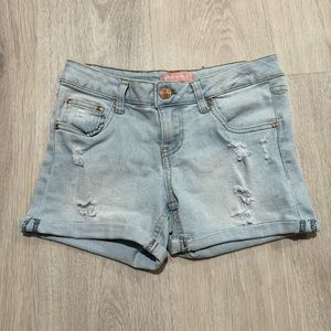 kids bcbg light blue wash denim jeans shorts